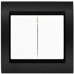 Va Et Vient + Poussoir Blanc Delta Iris + Plaque Métal Texturé Alu Noir - SIEMENS - SIEMENS