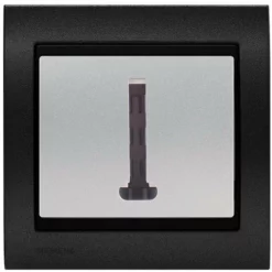 Prise Téléphone Silver Delta Iris + Plaque Métal Texturé Alu Noir - SIEMENS - SIEMENS