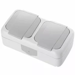 SIEMENS DOUBLE PRISE DE COURANT 2P+T ÉTANCHE COMPLET GRIS IP54 SIE885091