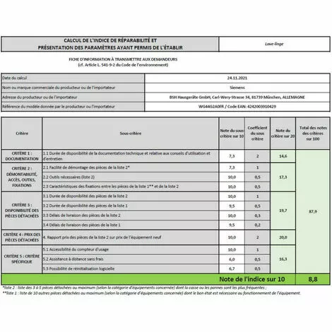 Lave-linge Hublot 60cm 9kg 1400 Tours/ Min - WG44G2A0FR - Siemens 4 Lave-linge Hublot 60cm 9kg 1400 Tours/ Min - WG44G2A0FR - Siemens – Image 4