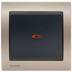 Va Et Vient Lumineux Anthracite Delta Iris + Plaque Métal Champagne - SIEMENS - SIEMENS