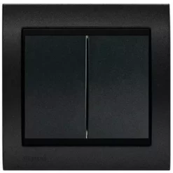 Double Va Et Vient Anthracite Delta Iris + Plaque Métal Texturé Alu Noir - SIEMENS - SIEMENS