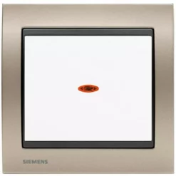 Va Et Vient Lumineux Blanc Delta Iris + Plaque Métal Champagne - SIEMENS - SIEMENS