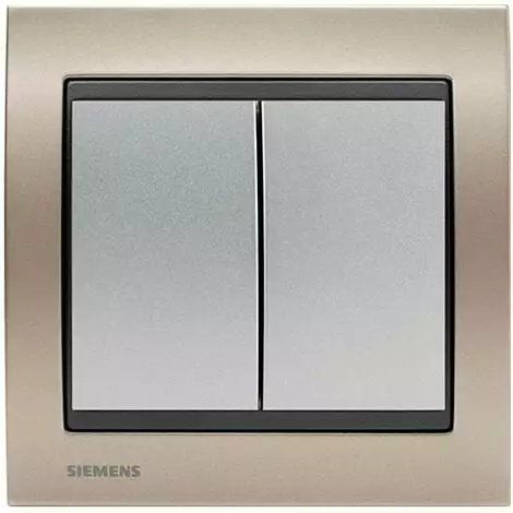 Double Poussoir Silver Delta Iris + Plaque Métal Champagne - SIEMENS - SIEMENS 1 Double Poussoir Silver Delta Iris + Plaque Métal Champagne - SIEMENS - SIEMENS