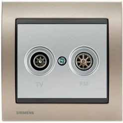 Prise TV/FM Silver Delta Iris + Plaque Métal Champagne - SIEMENS - SIEMENS