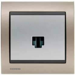 Prise Informatique RJ45 Silver Delta Iris + Plaque Métal Champagne - SIEMENS - SIEMENS