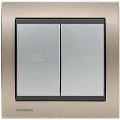 Interrupteur Volet Roulant Silver Delta Iris + Plaque Métal Champagne - SIEMENS - SIEMENS