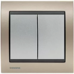 Va Et Vient + Poussoir Silver Delta Iris + Plaque Métal Champagne - SIEMENS - SIEMENS