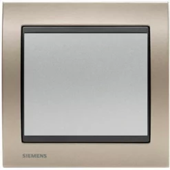 Poussoir Silver Delta Iris + Plaque Métal Champagne - SIEMENS - SIEMENS