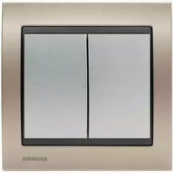 Double Va-et-vient Silver Delta Iris + Plaque Métal Champagne - SIEMENS - SIEMENS