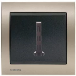 Prise Téléphone Gris Anthracite Delta Iris + Plaque Métal Champagne - SIEMENS - SIEMENS