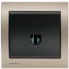 Prise Informatique RJ45 Anthracite Delta Iris + Plaque Métal Champagne - SIEMENS - SIEMENS