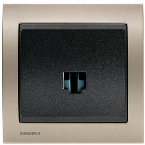 Prise Informatique RJ45 Anthracite Delta Iris + Plaque Métal Champagne - SIEMENS - SIEMENS 1 Prise Informatique RJ45 Anthracite Delta Iris + Plaque Métal Champagne - SIEMENS - SIEMENS