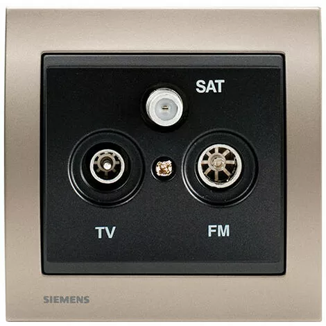 Prise TV/FM/SAT Anthracite Delta Iris + Plaque Métal Champagne - SIEMENS - SIEMENS 1 Prise TV/FM/SAT Anthracite Delta Iris + Plaque Métal Champagne - SIEMENS - SIEMENS