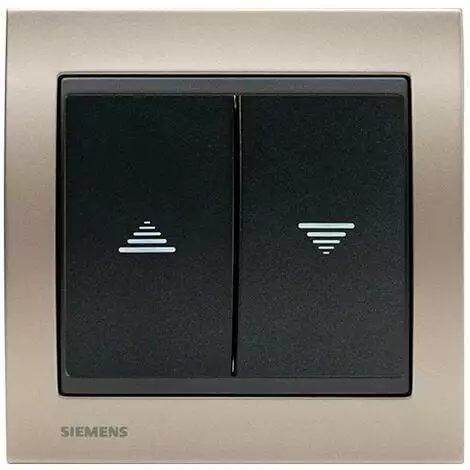 Interrupteur Volet Roulant Anthracite Delta Iris + Plaque Métal Champagne - SIEMENS - SIEMENS 1 Interrupteur Volet Roulant Anthracite Delta Iris + Plaque Métal Champagne - SIEMENS - SIEMENS