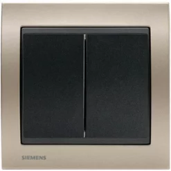 Va Et Vient + Poussoir Anthracite Delta Iris + Plaque Métal Champagne - SIEMENS - SIEMENS