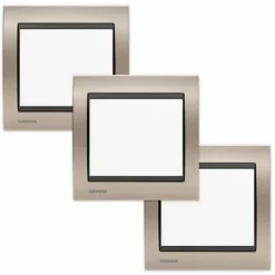 LOT De 3 Va-et-vient Blanc Delta Iris + Plaques Métal Champagne - SIEMENS - SIEMENS