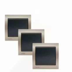 LOT 3 Va Et Vient Anthracite Delta Iris + Plaque Métal Champagne - SIEMENS - SIEMENS