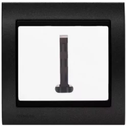 Prise Téléphone Blanc Delta Iris + Plaque Métal Texturé Alu Noir - SIEMENS - SIEMENS