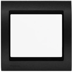 Poussoir Blanc Delta Iris + Plaque Métal Texturé Alu Noir - SIEMENS - SIEMENS