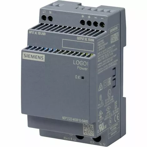 Alimentation Rail DIN Siemens Siemens Indus.Sector 15 V/DC 4 A 60 W 1 X 1 Alimentation Rail DIN Siemens Siemens Indus.Sector 15 V/DC 4 A 60 W 1 X