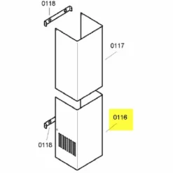 CHEMINEE PARTIE INFERIEUR REP 116 POUR HOTTE SIEMENS - 00360535
